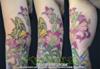 Realistic flowers and butterfly sleeve in progress